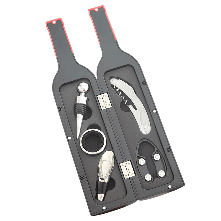 Set 5 Pz Saca Corcho Descorchador Estuche Botella Vino 10189 2