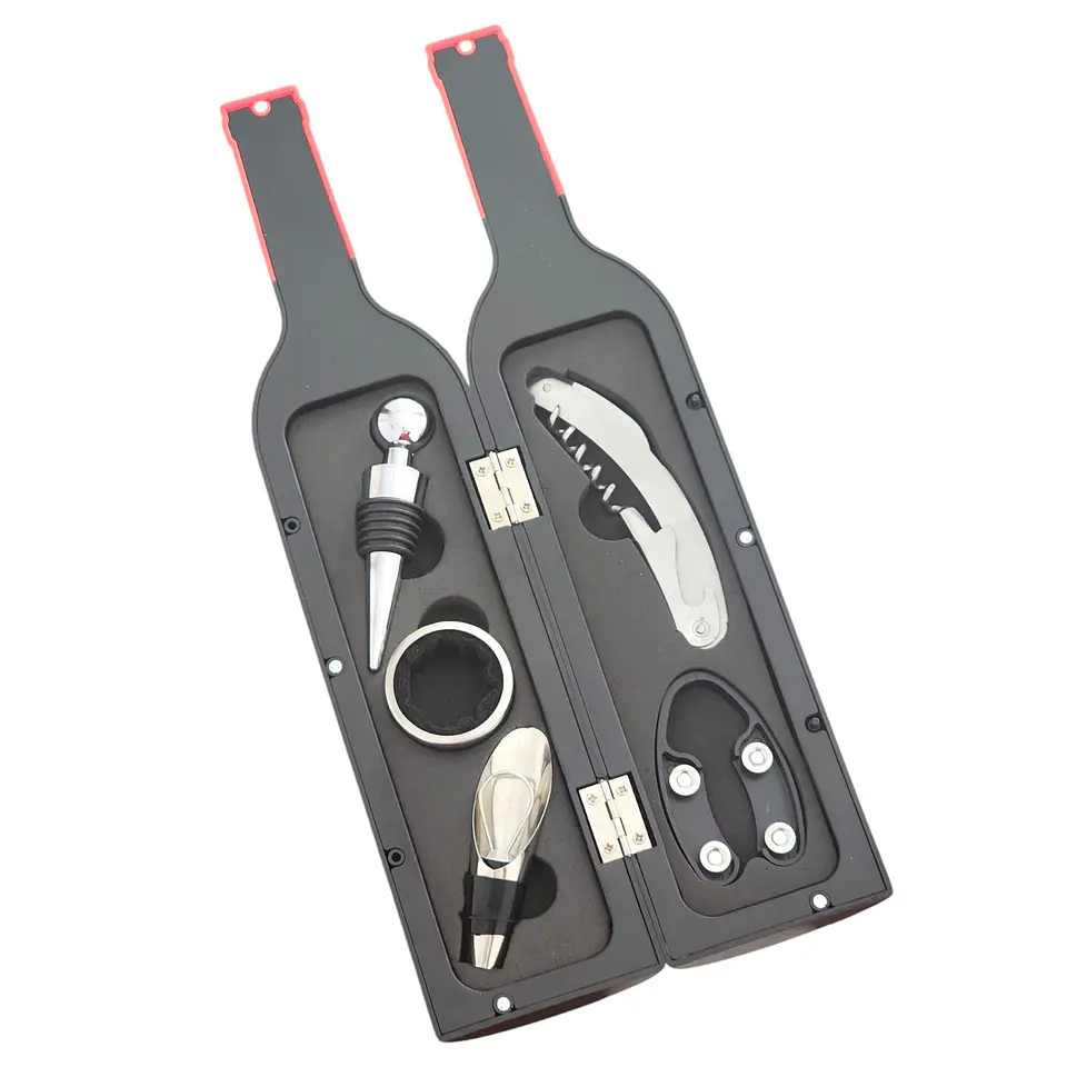 Set 5 Pz Saca Corcho Descorchador Estuche Botella Vino 10189 2