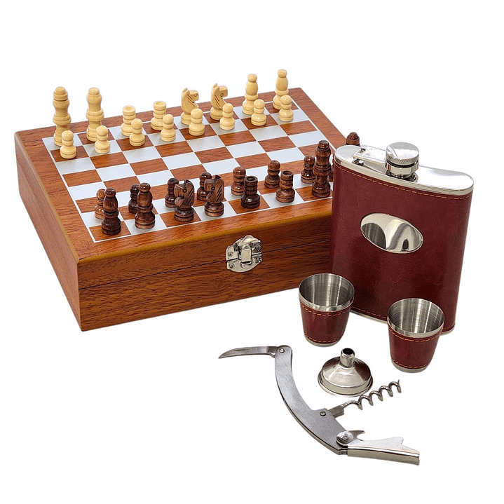 Set Juego Ajedrez Con Petaca 8oz (240ml) y Accesorios 10435 1