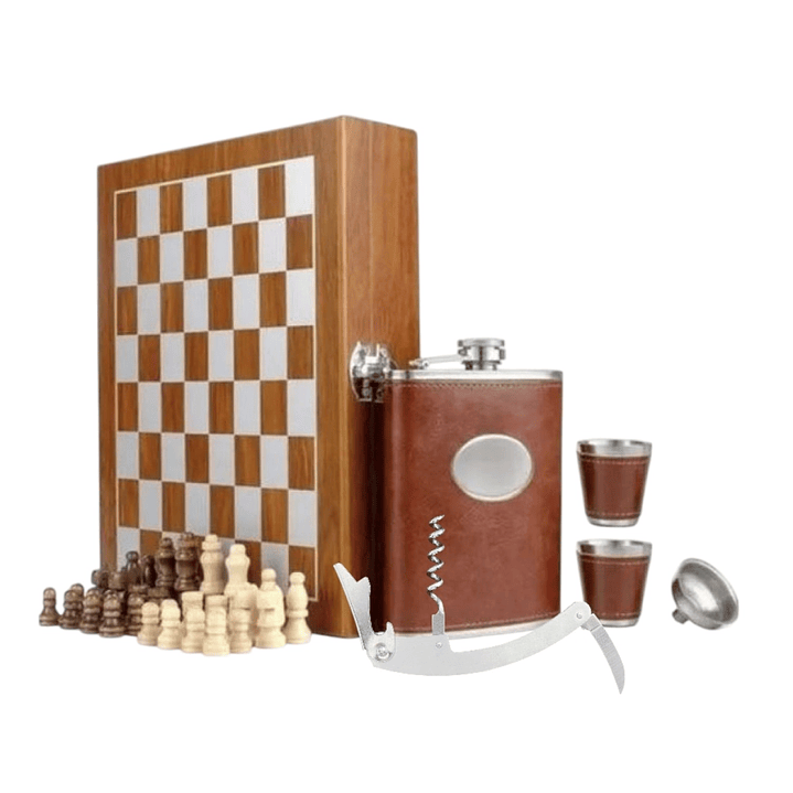 Set Juego Ajedrez Con Petaca 8oz (240ml) y Accesorios 10435 8
