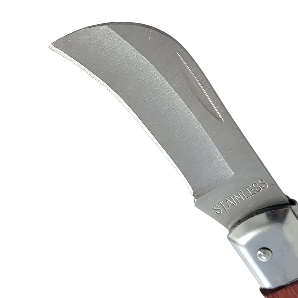 Cuchillo Navaja Cortapluma Curvo Mango Madera 13058 4
