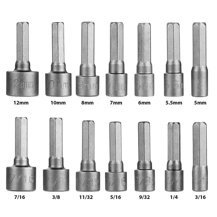 Set 14 Pzas Llave Adaptadora Hexagonal 13472 5