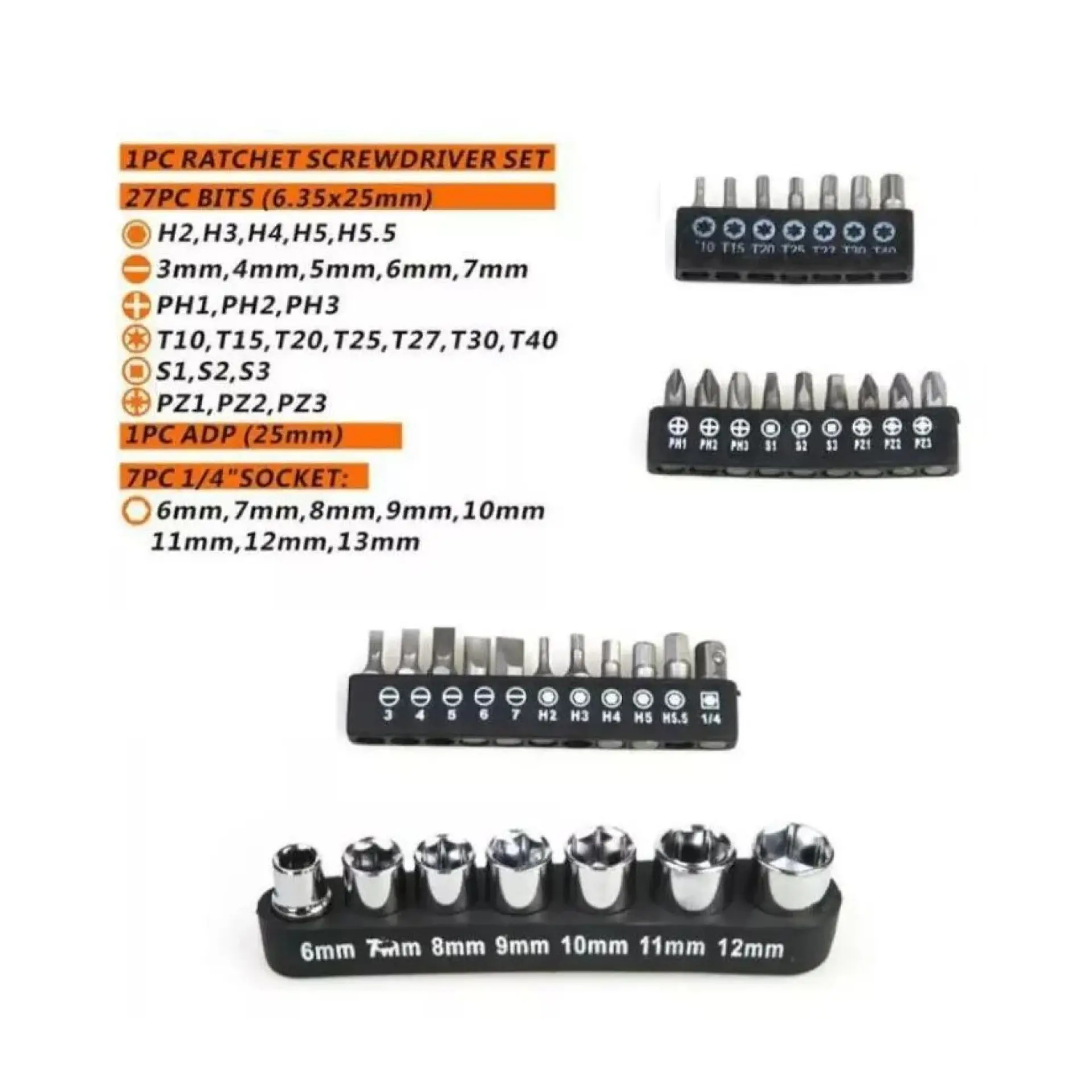 Set Destornillador Crique Flexible C/ Puntas 35 Pzas 13475 4