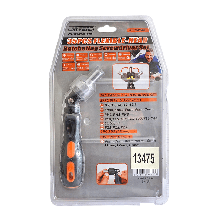 Set Destornillador Crique Flexible C/ Puntas 35 Pzas 13475 6