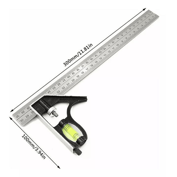 Regla Angular de Acero Inoxidable 300mm 13617 9