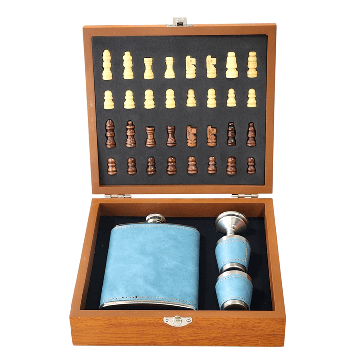 Set Juego de Ajedrez Con Petaca 8oz y 3 Accesorios 14145 4