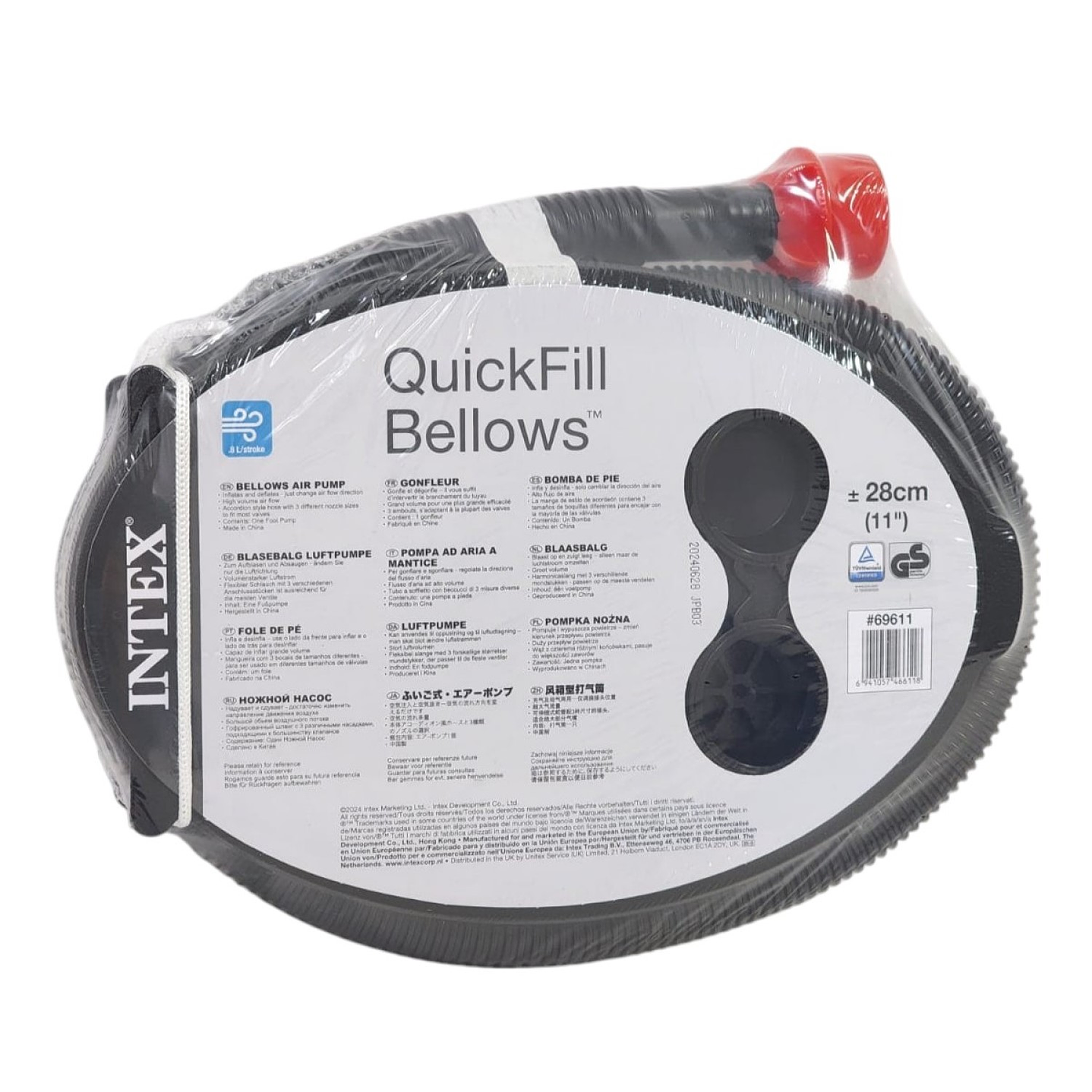 Inflador Bomba de Pie Acordeón 0.8lt intex 69611 3