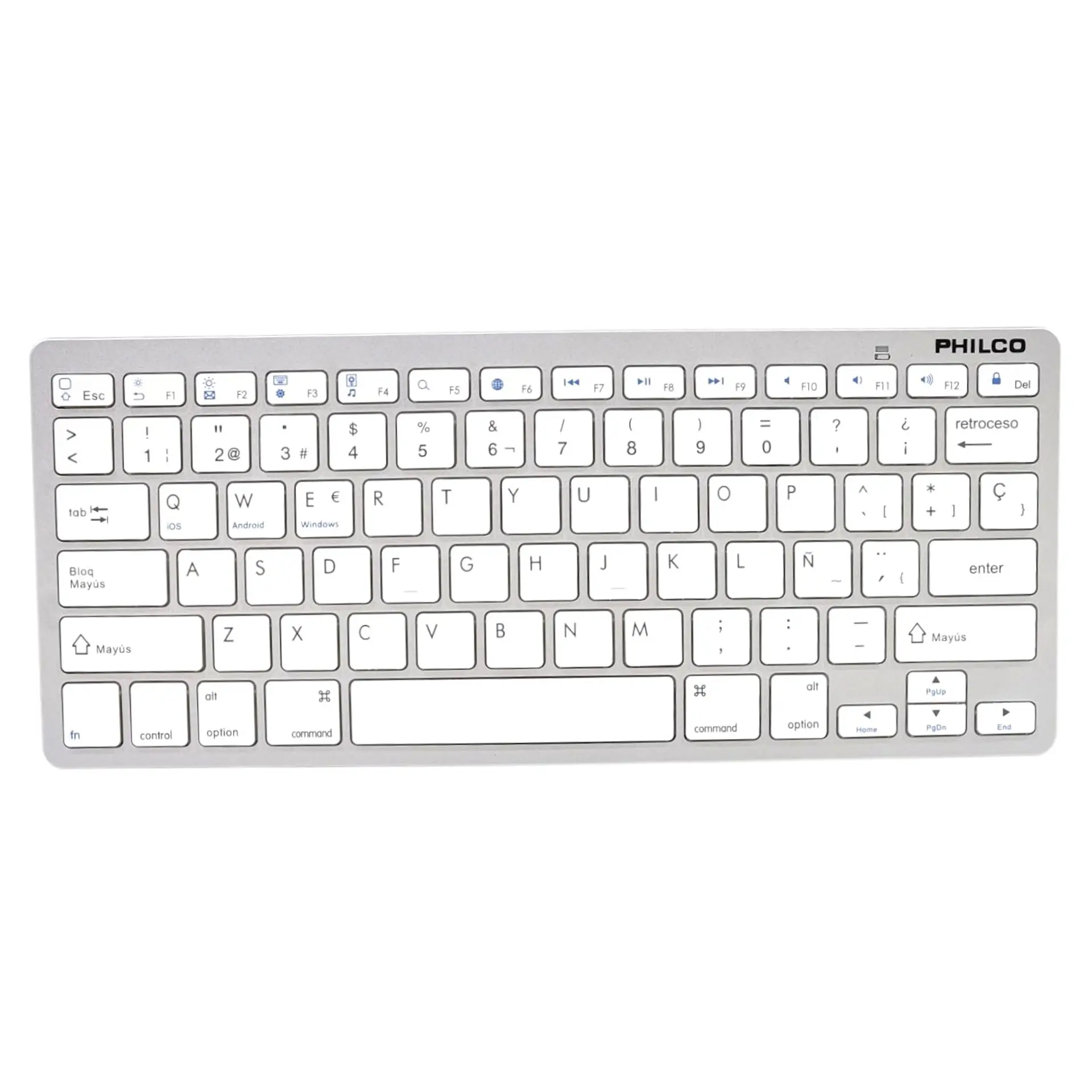 Teclado Inalámbrico Bt Ultra Slim AP382 Blanco Philco 1