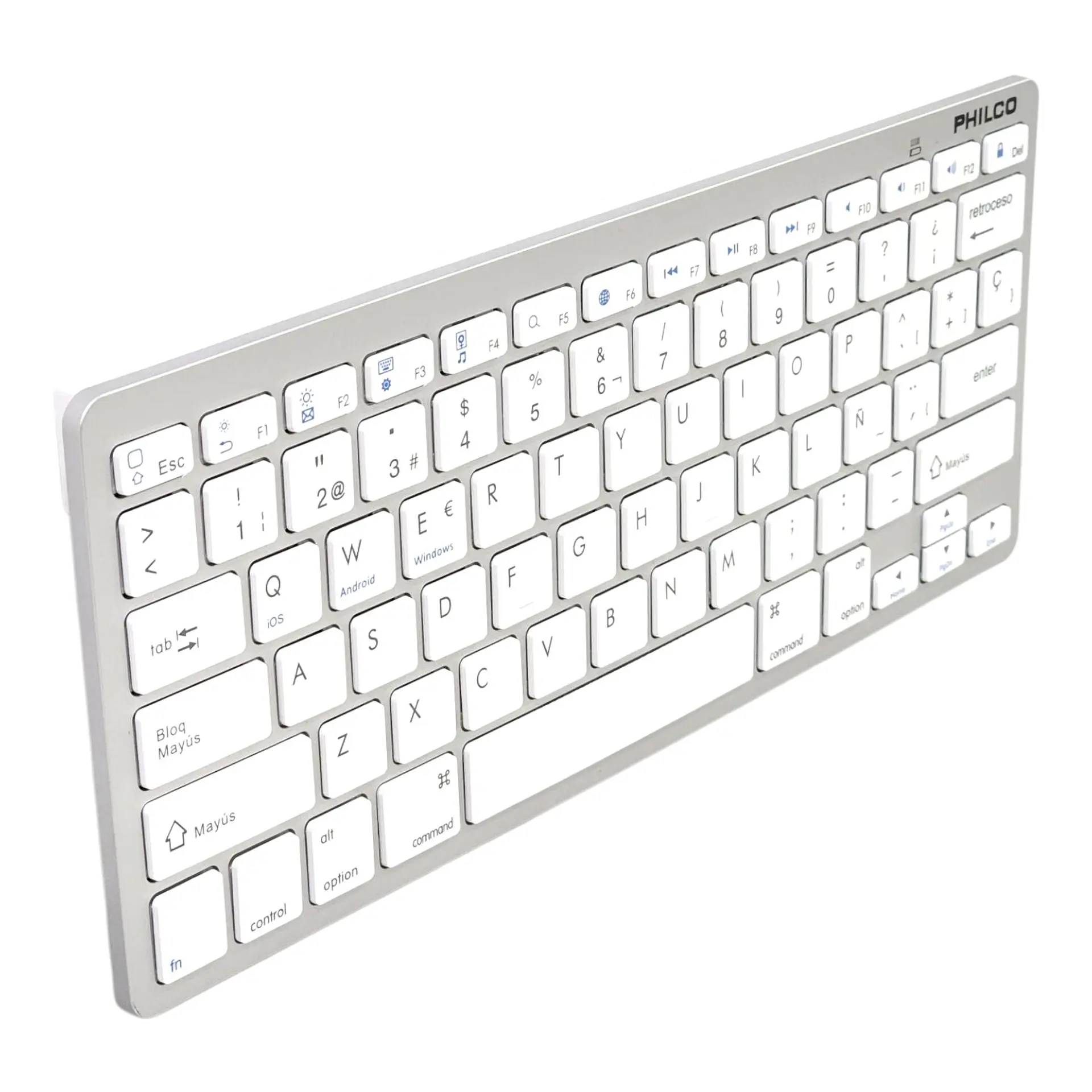 Teclado Inalámbrico Bt Ultra Slim AP382 Blanco Philco 2