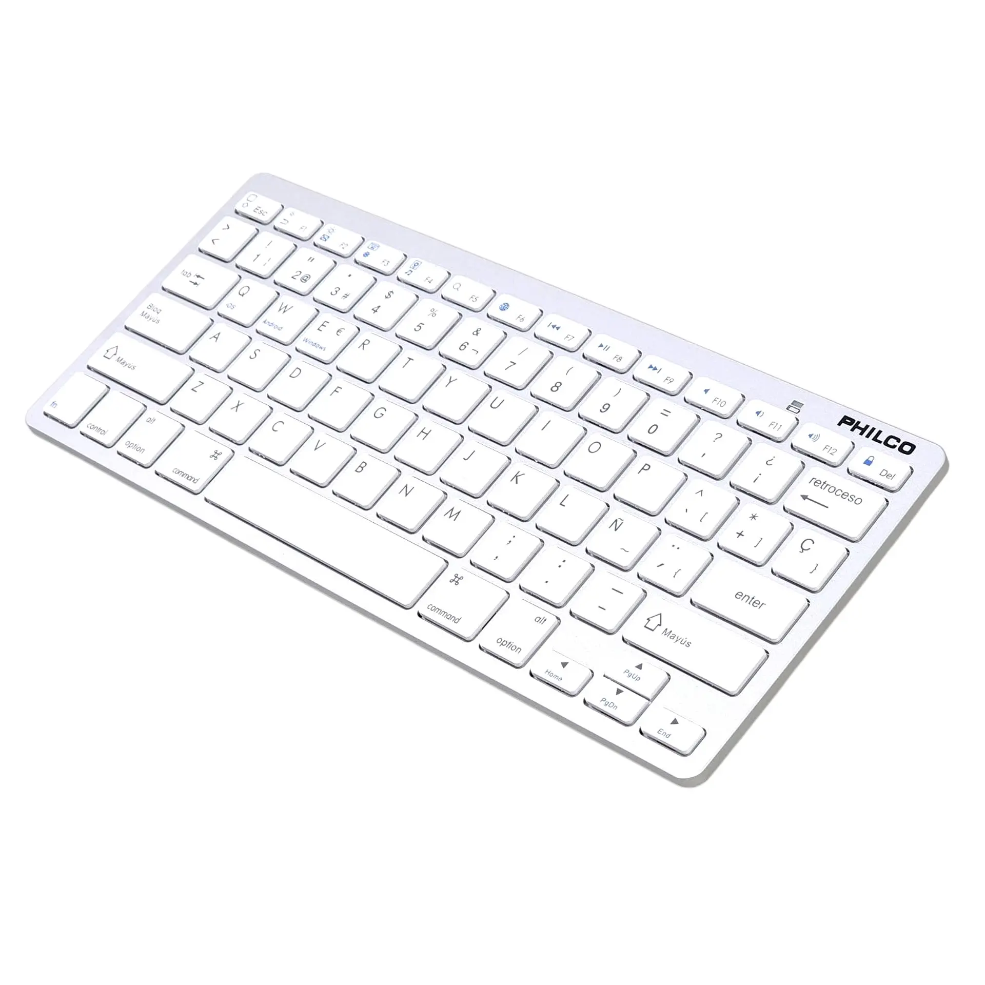 Teclado Inalámbrico Bt Ultra Slim AP382 Blanco Philco 4