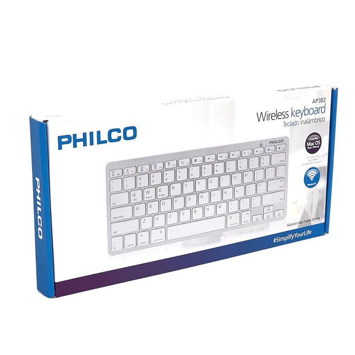 Teclado Inalámbrico Bt Ultra Slim AP382 Blanco Philco 5