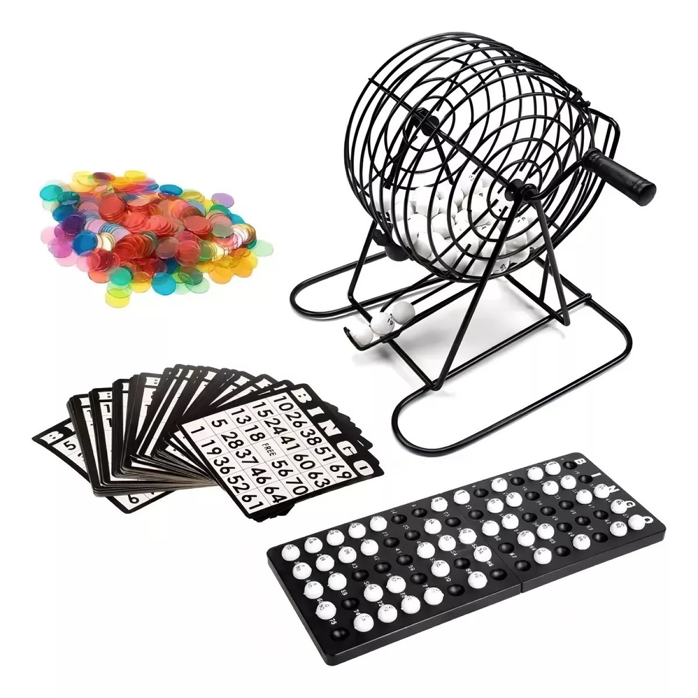 Juego de Bingo Profesional con Tómbola Metálica 56628 1