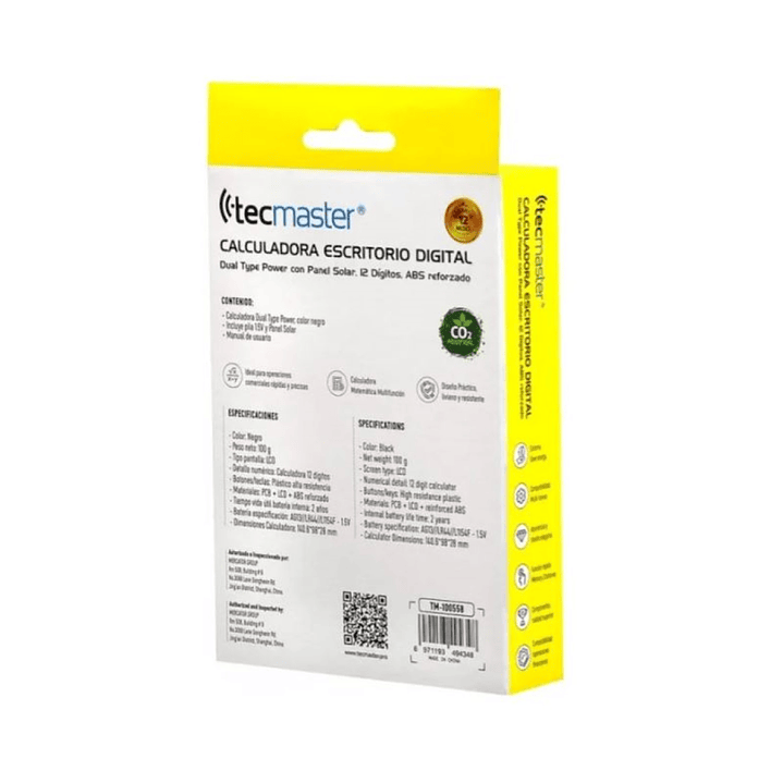 Calculadora Con Panel Solar 12 dígitos Tecmaster TM100558 5