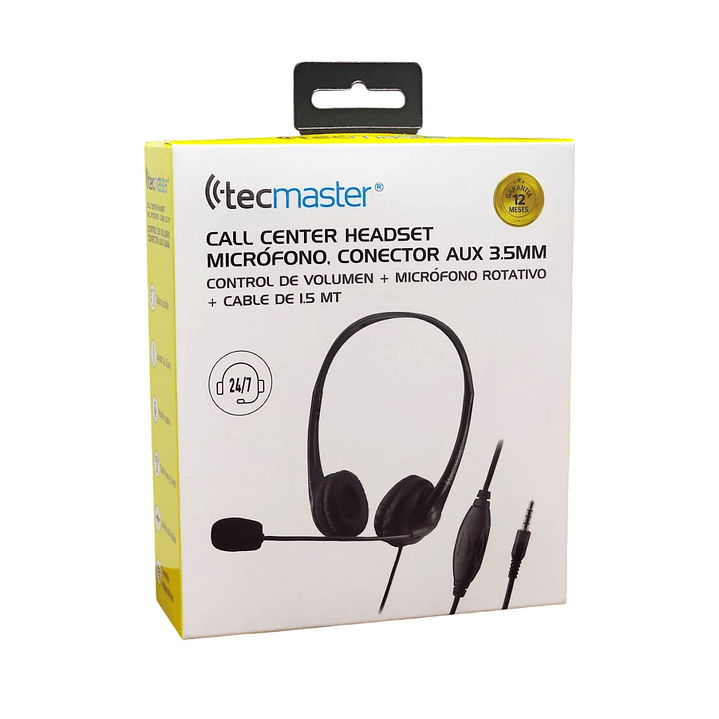 Auriculares Call-Center Micrófono 3.5mm Tm100561 Tecmaster  5