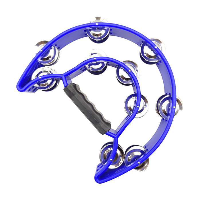 Pandereta Media Luna Doble Fila Sonaja 20x20cm Azul 3