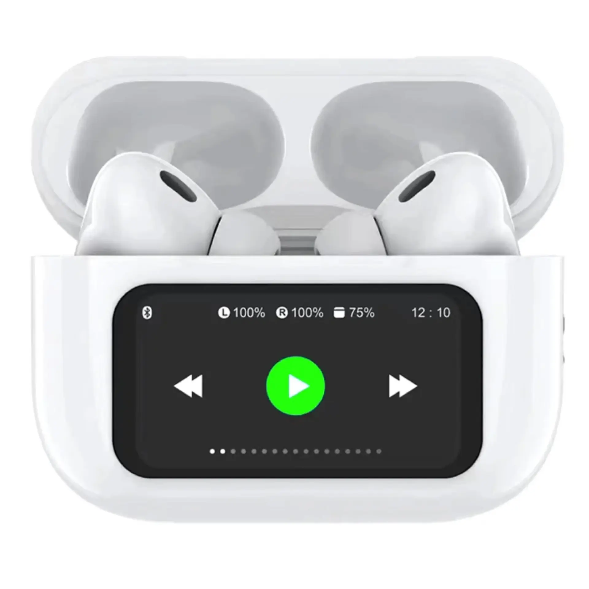 Audífonos Mini Pods TWS Pantalla touch T9 Blanco Fiddler 1
