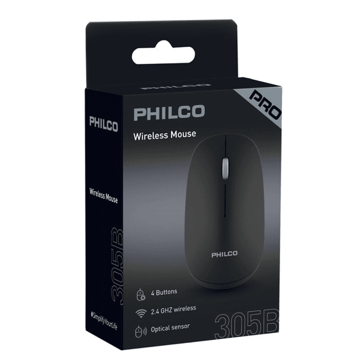 Mouse Inalámbrico USB Óptico Philco Pro 29PPR7305B Negro 7