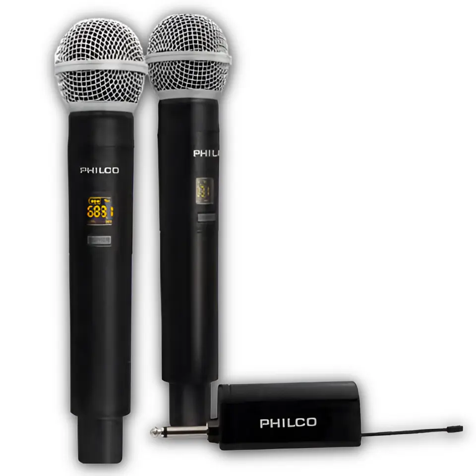 Kit Micrófonos Inalámbricos UHF Philco WM314 con Receptor  4