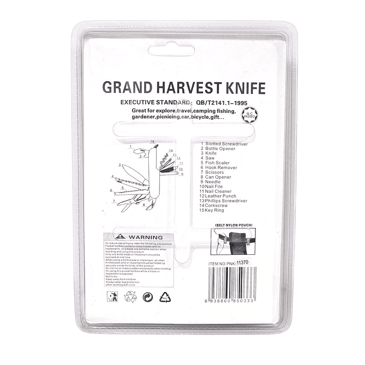 Navaja Multiuso Grand Harvest 15 Funciones 11370 Roja 4