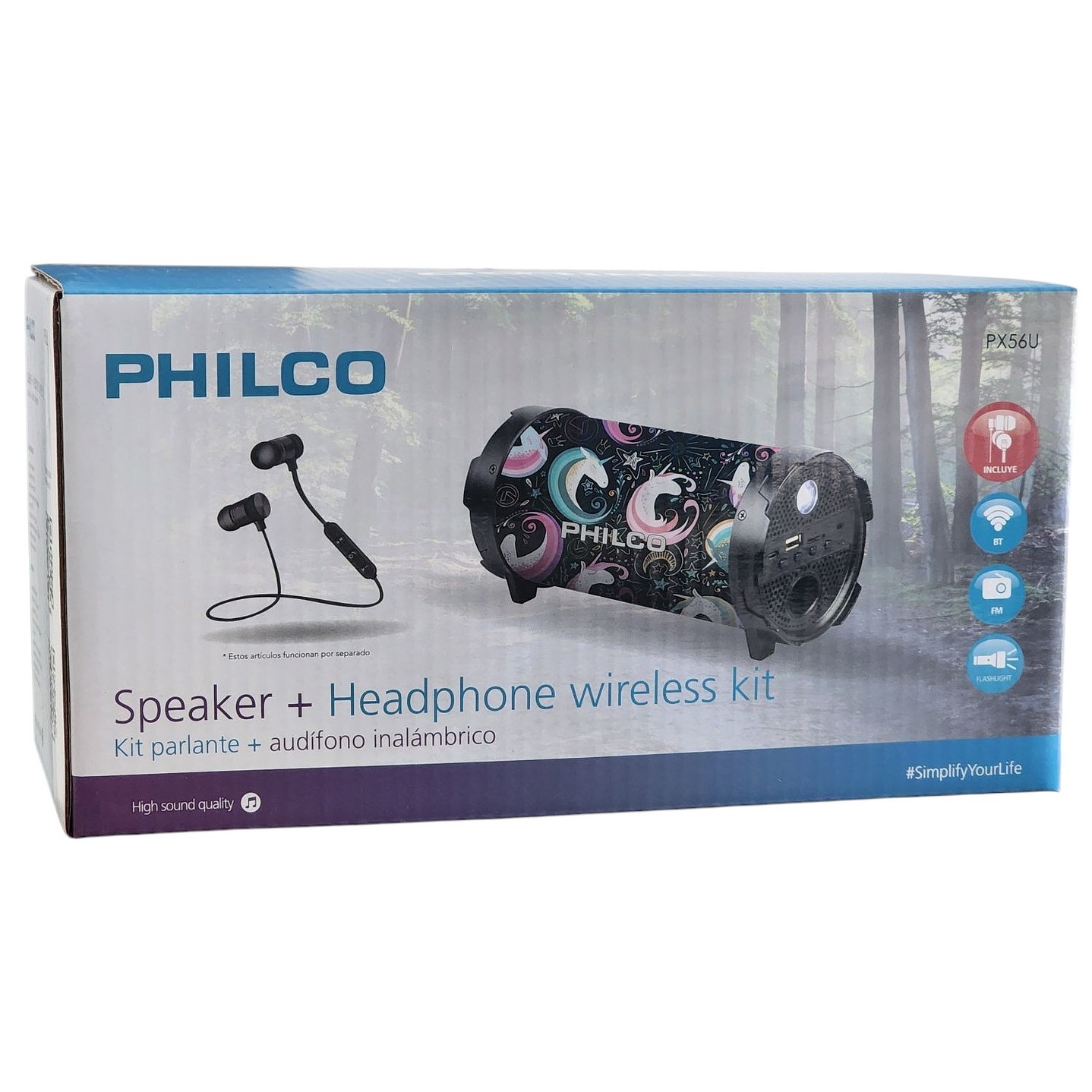 Kit Parlante Diseño Unicornio + Audífonos Bt Px56u Philco 4