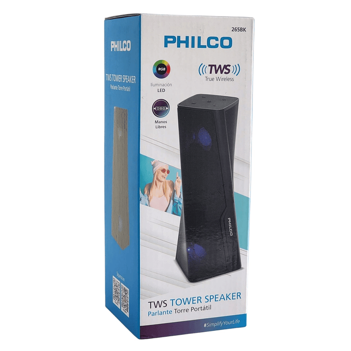 Parlante Portátil Bt 265bk Tower Rgb Philco Negro 5