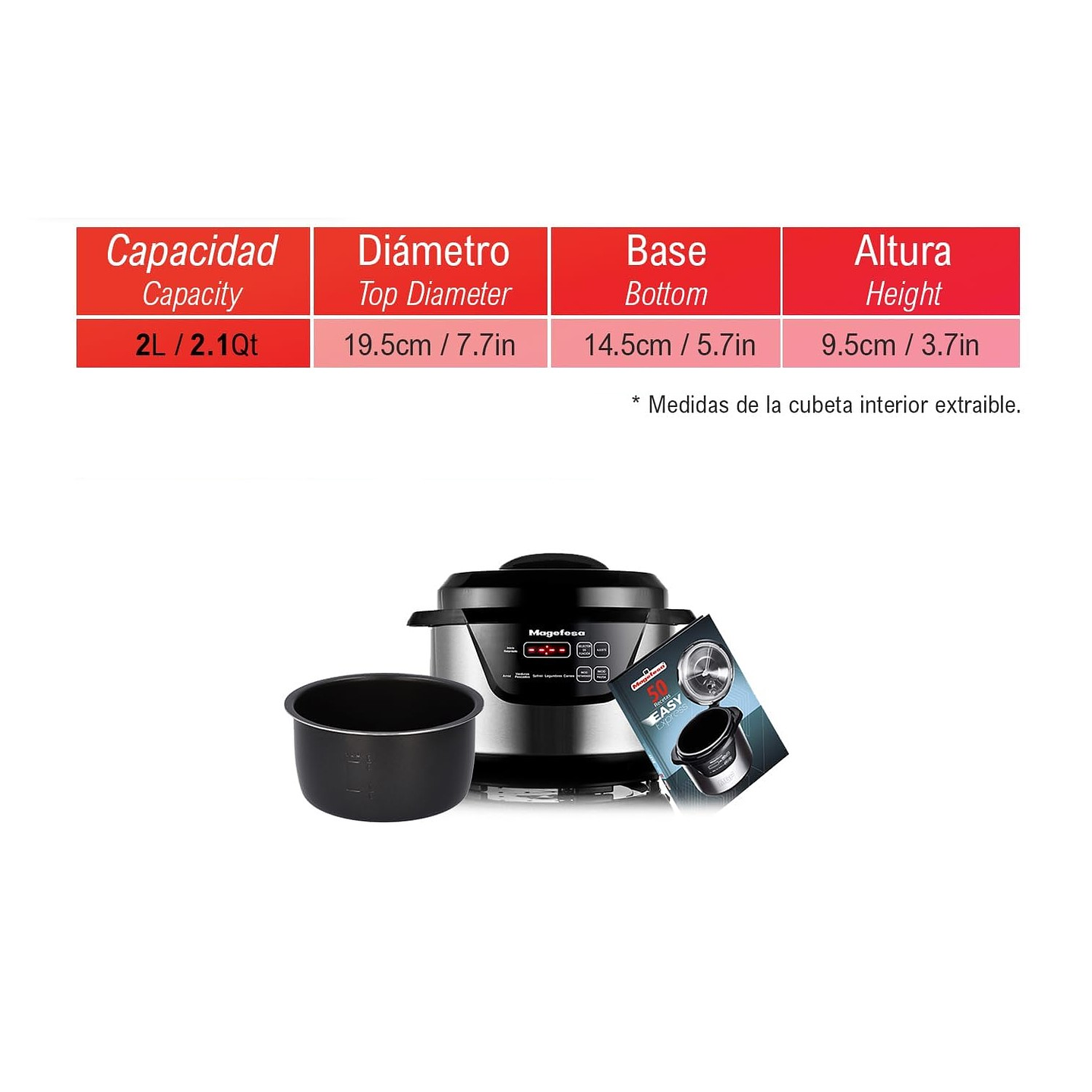 Olla a Presión Eléctrica Magefesa Easy Express 2L MGF6400 5