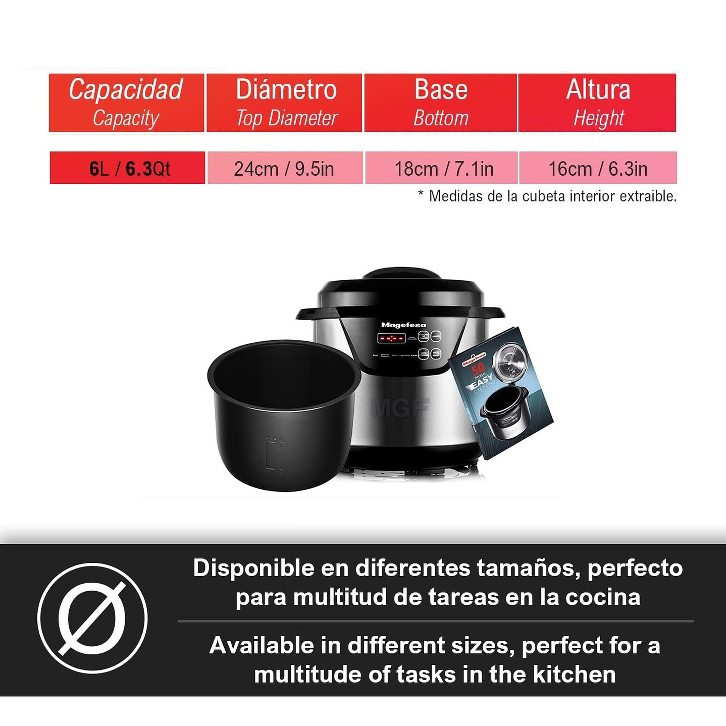 Olla a Presión Eléctrica Magefesa Easy Express 6L MGF6402 5