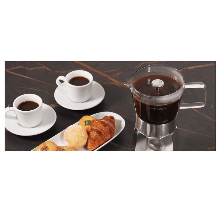 Cafetera Italiana 6 Tazas Crystal Vitrex 240 ml  6