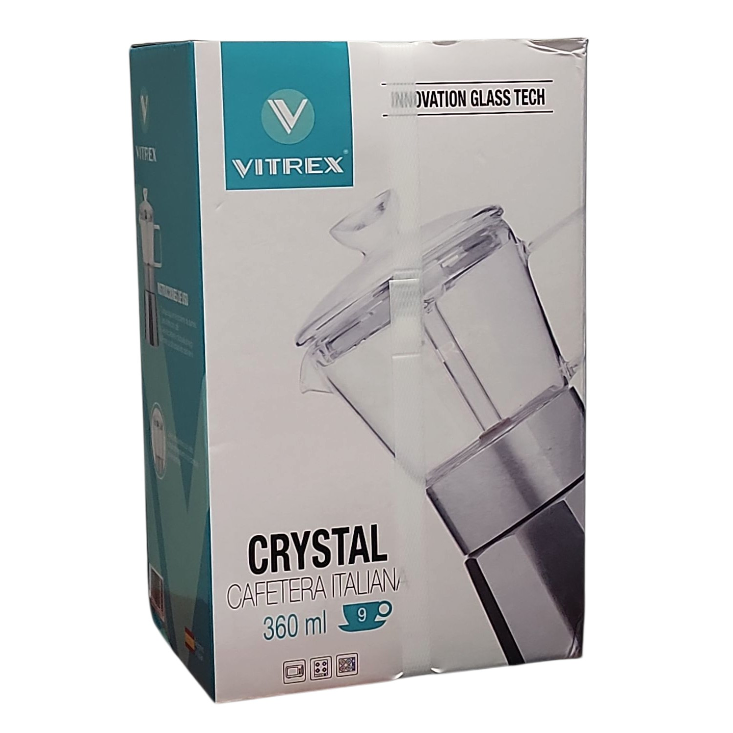 Cafetera Italiana 9 Tazas Crystal Vitrex 360 ml  7