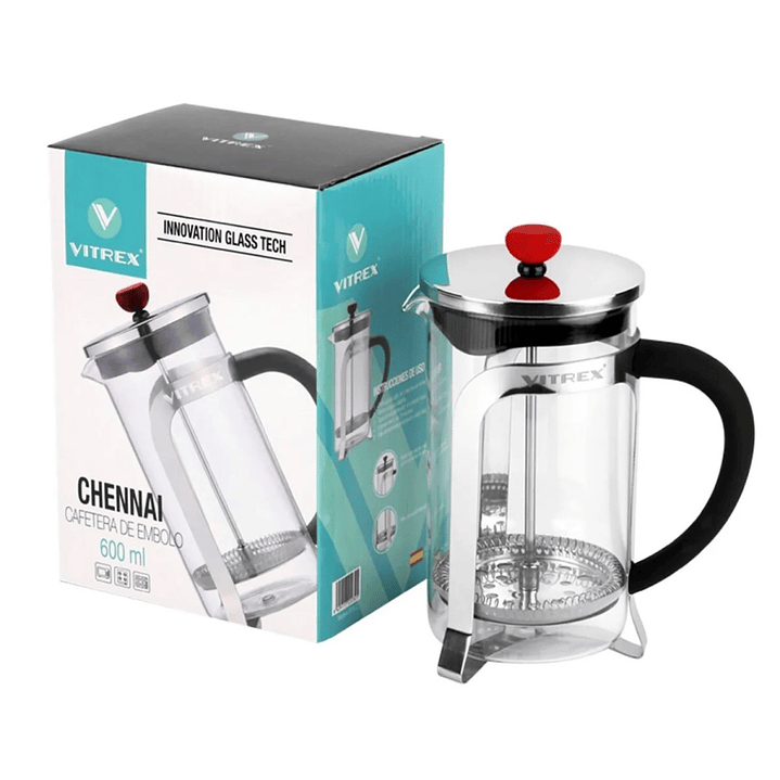 Cafetera de Embolo Chennai 600ml Vitrex 6