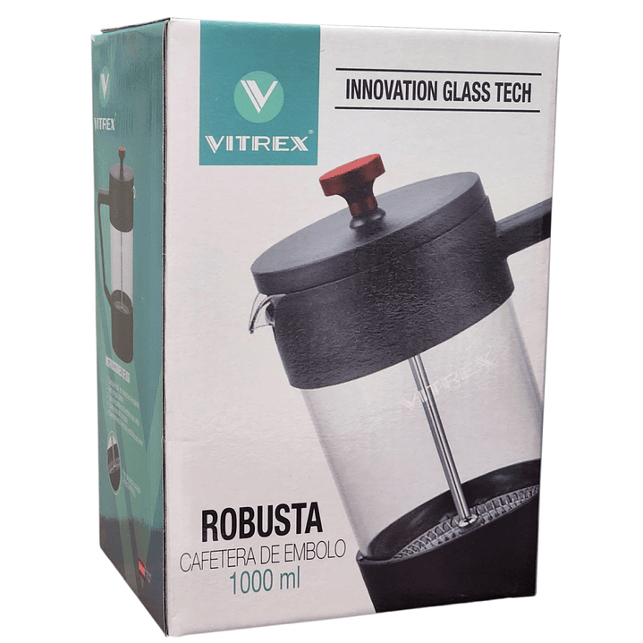 Cafetera de Embolo Francesa Robusta Vitrex 1000 ml. 4