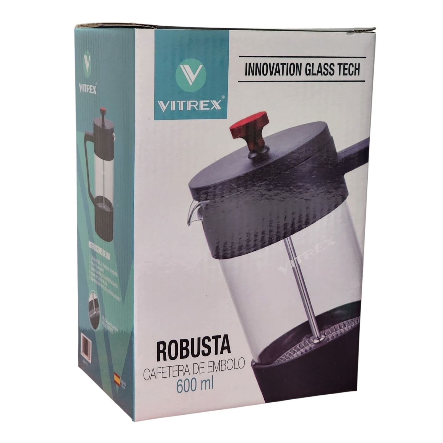 Cafetera de Embolo Francesa Robusta Vitrex 600 ml. 4