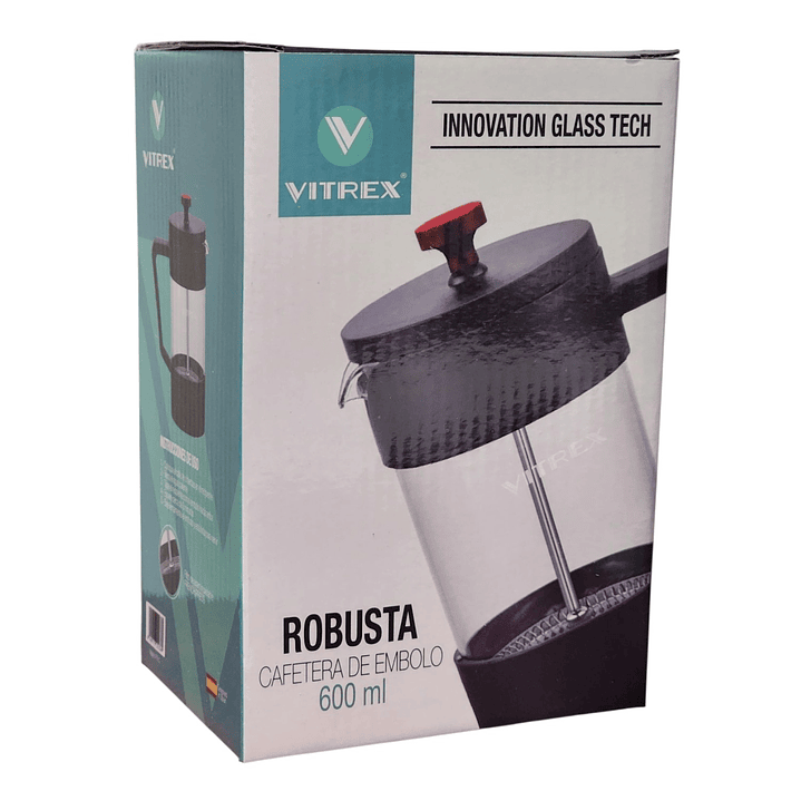 Cafetera de Embolo Francesa Robusta Vitrex 600 ml. 4