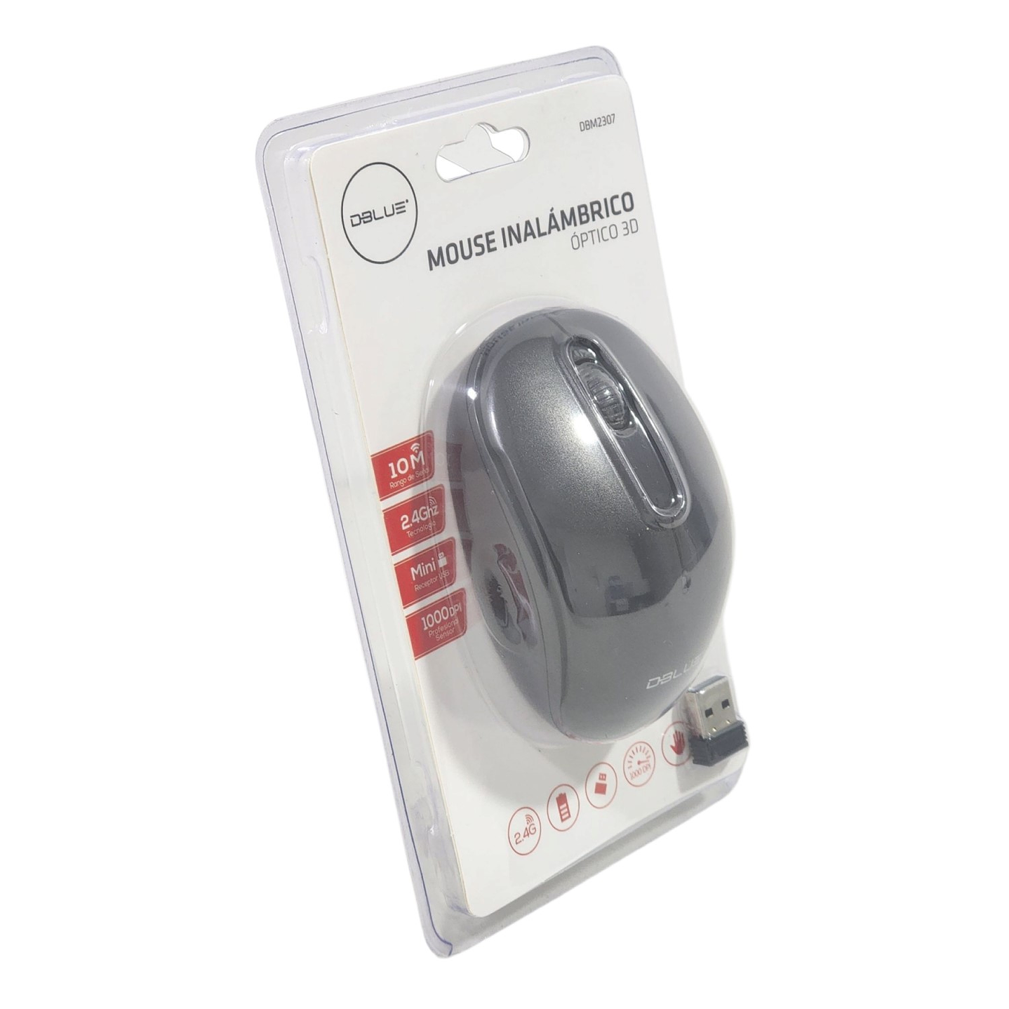 Mouse Inalámbrico Óptico 3D 2.4G DBM2307 Negro Dblue 2