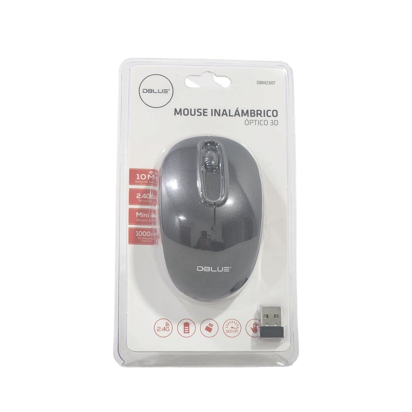 Mouse Inalámbrico Óptico 3D 2.4G DBM2307 Negro Dblue 1