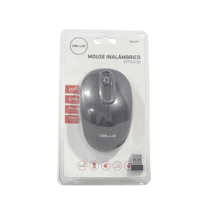 Mouse Inalámbrico Óptico 3D 2.4G DBM2307 Negro Dblue 1
