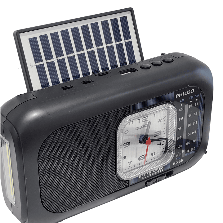 Radio Portátil Recargable con Panel Solar Bt PLCICX66 Philco 3