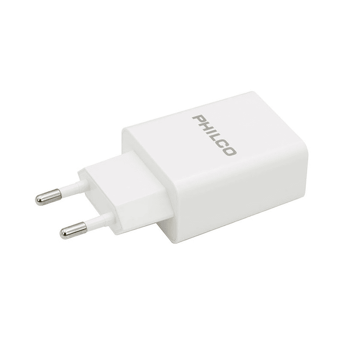 Cargador Rápido 2.1A Doble USB + Cable Micro USB Philco  2