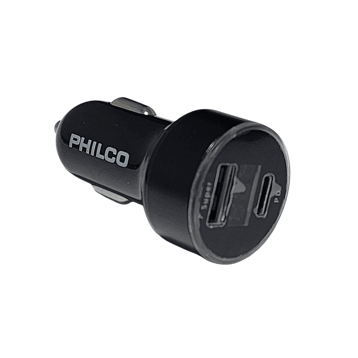 Cargador de Auto USB 3.0 + USB-C Pantalla LED LD49A Philco 2