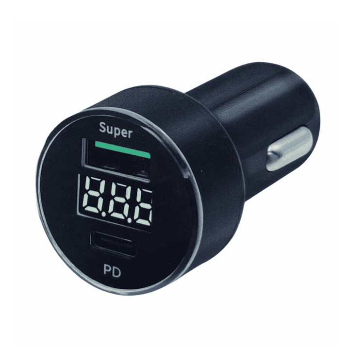 Cargador de Auto USB 3.0 + USB-C Pantalla LED LD49A Philco 1