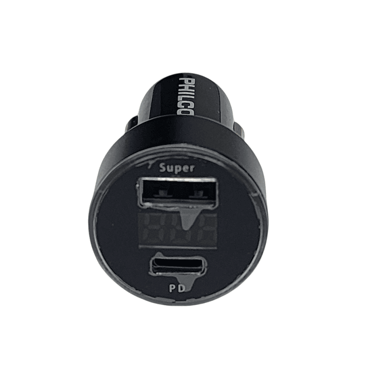 Cargador de Auto USB 3.0 + USB-C Pantalla LED LD49A Philco 5