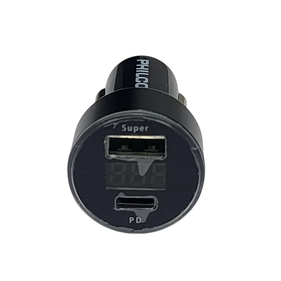 Cargador de Auto USB 3.0 + USB-C Pantalla LED LD49A Philco 5