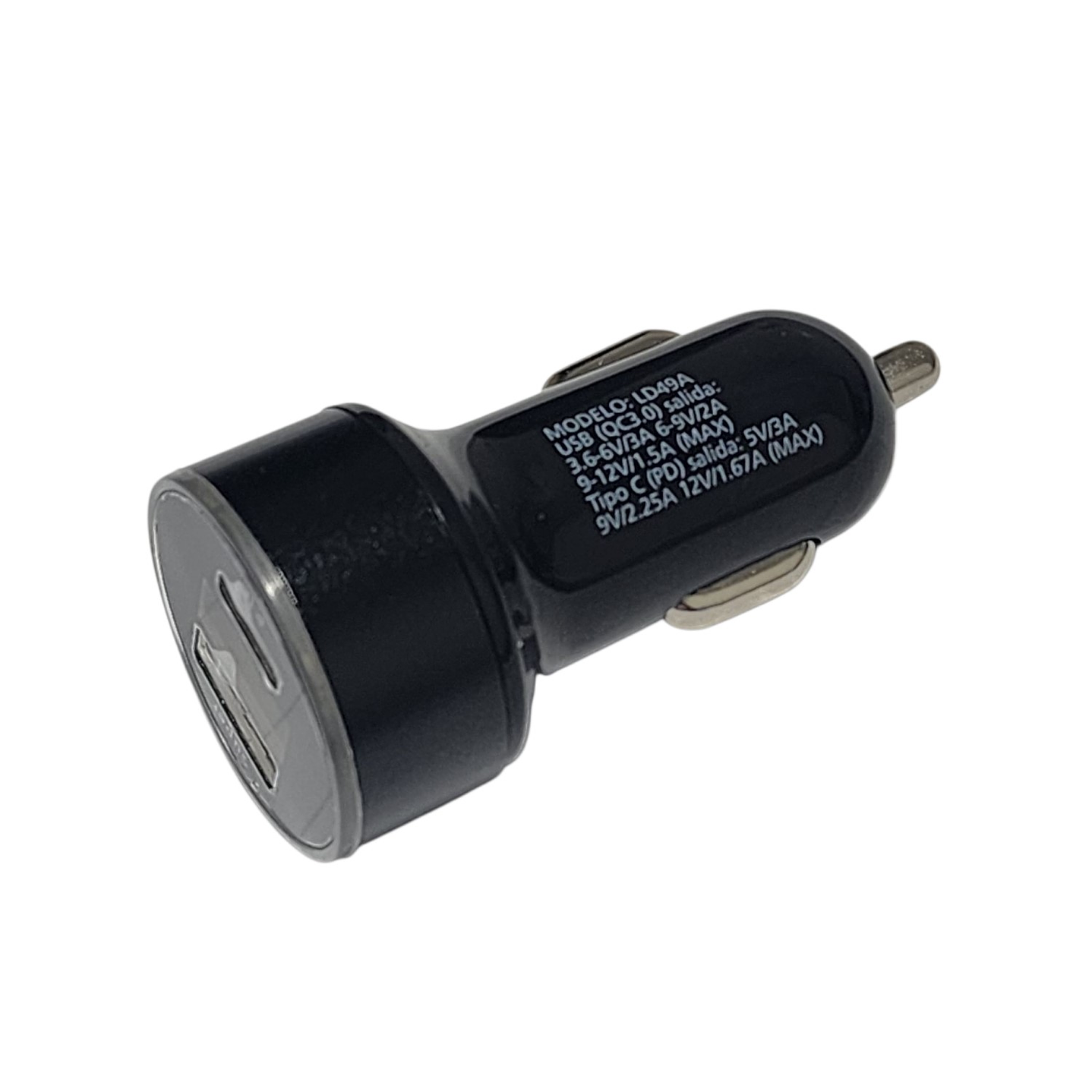 Cargador de Auto USB 3.0 + USB-C Pantalla LED LD49A Philco 4