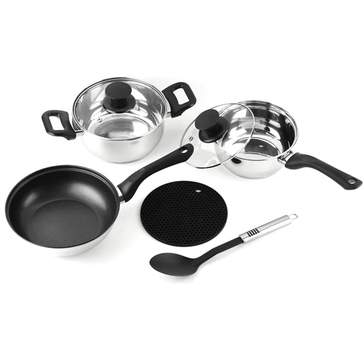 Batería de Cocina Max 7 Pzs Acero Inoxidable Vitrex 2