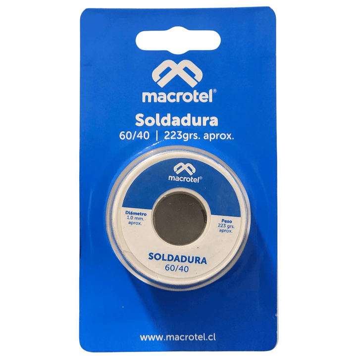 Soldadura 60/40 1mm 223g Electrónica MS-0550 Macrotel 2