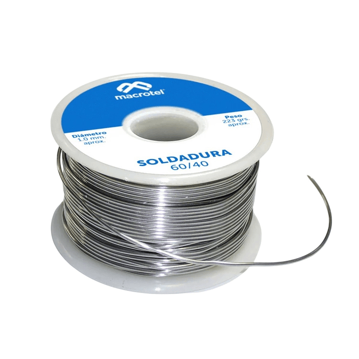 Soldadura 60/40 1mm 223g Electrónica MS-0550 Macrotel 1