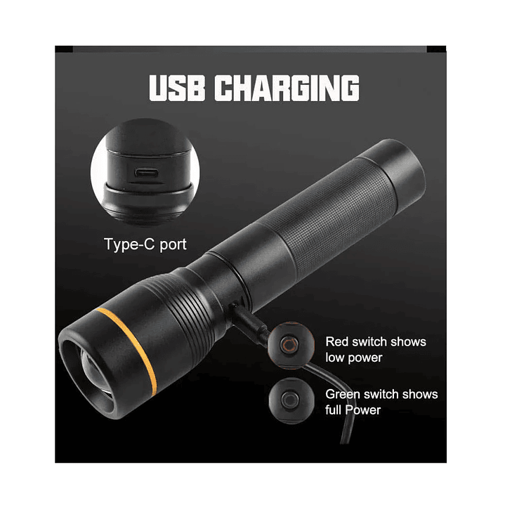 Linterna LED Táctica 1600lm Recargable LB-FL8032 Macrotel 4