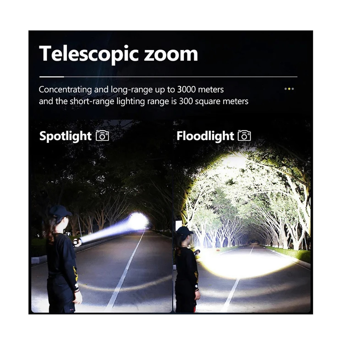 Linterna LED Táctica 1600lm Recargable LB-FL8032 Macrotel 7