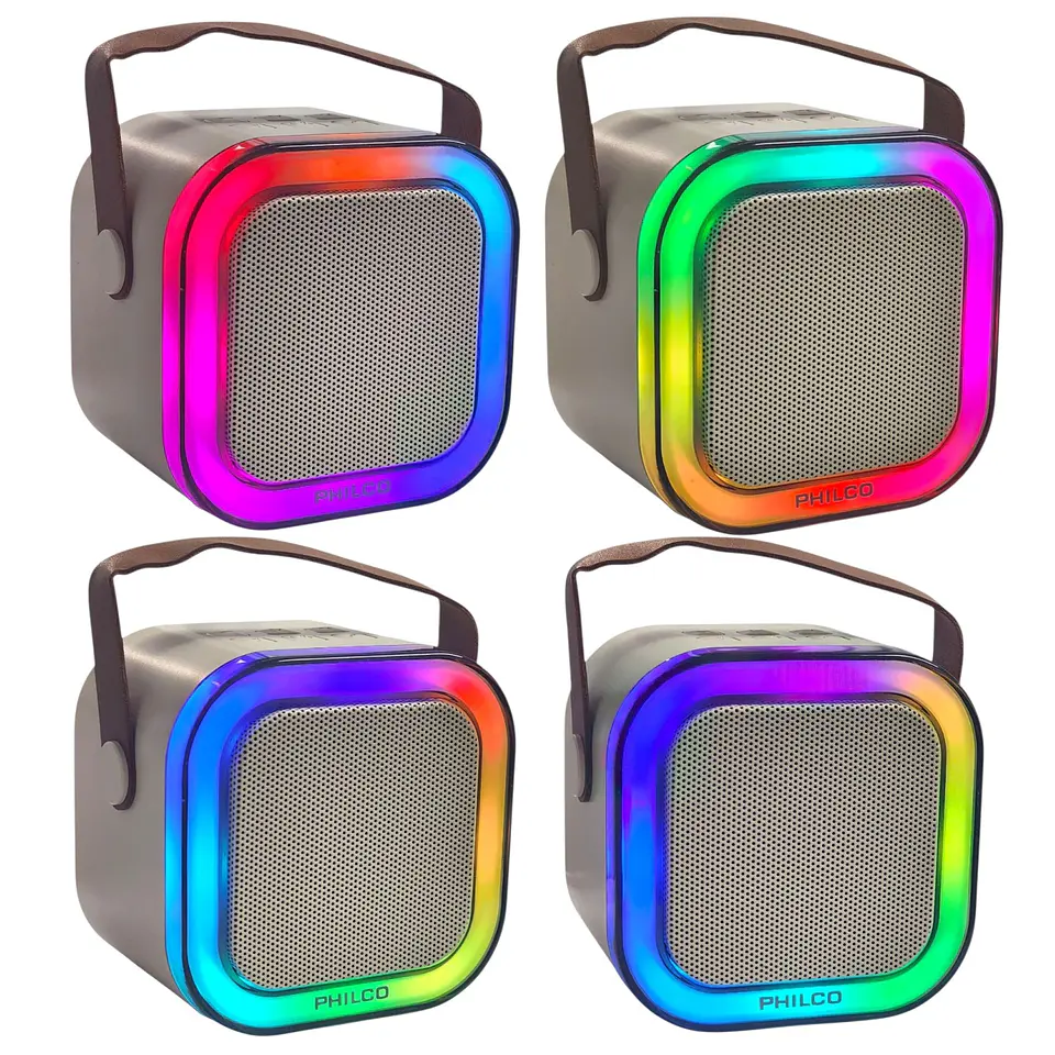 Mini Parlante Karaoke TWS 730W Luz RGB + Micrófono Philco 7