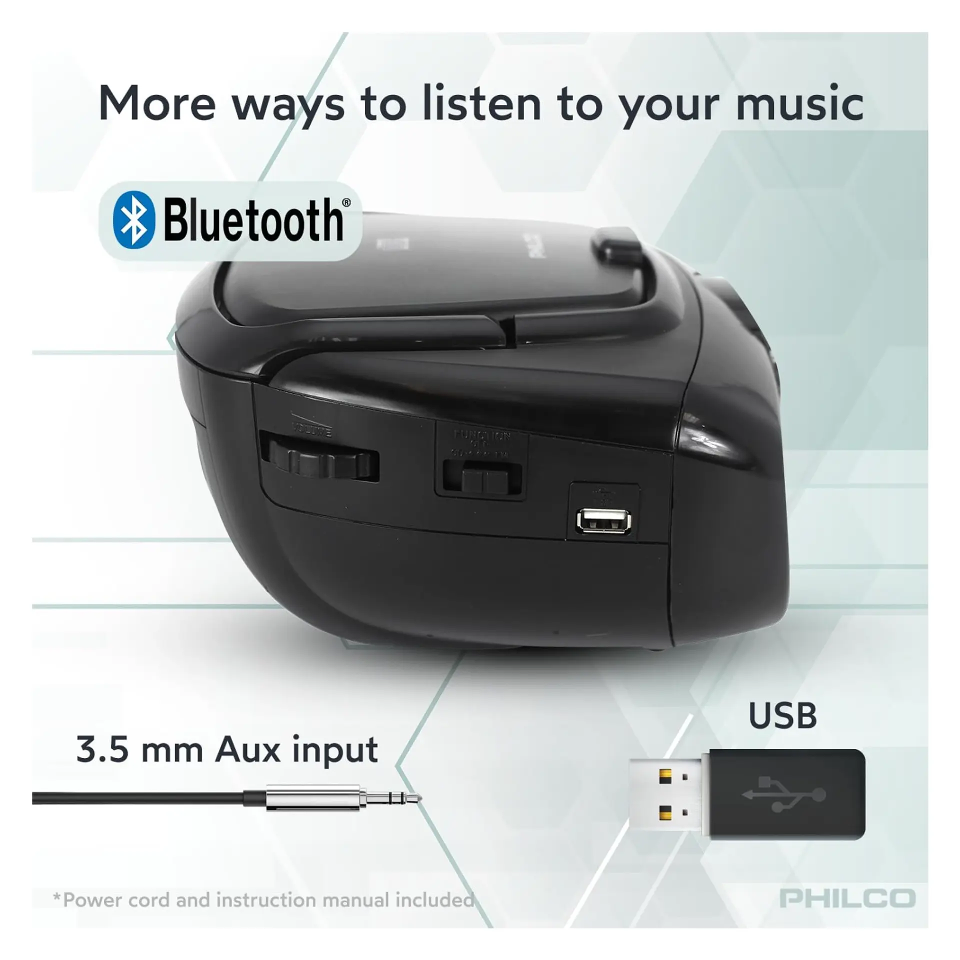 Boombox Retro Reproductor Bluetooth CD USB FM 2005BT Philco 5